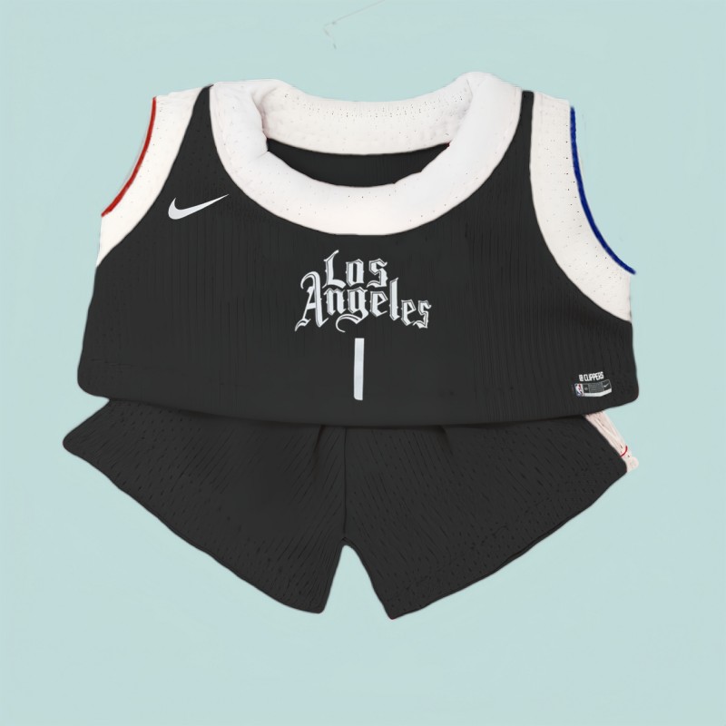 Custom Basketball Uniform Set as James Harden #1 of the Los Angeles Clippers| OEM ODM Doll Clothes Manufacturer | Personalized Labubu Sportswear