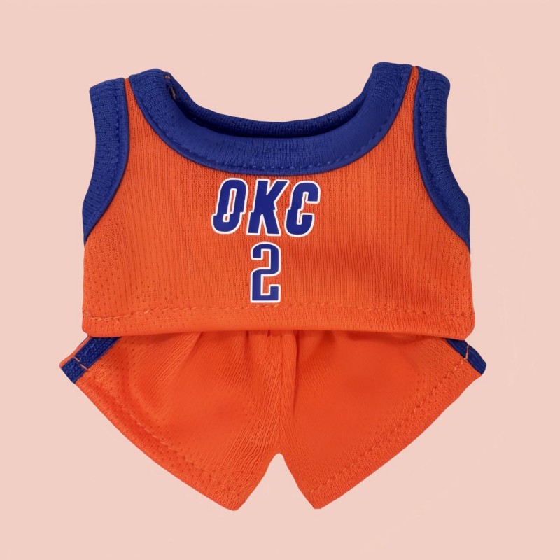 Custom Basketball Uniform Set as Oklahoma City Thunder No.2|OEM ODM Doll Clothes Manufacturer| Personalized Labubu Sportswear