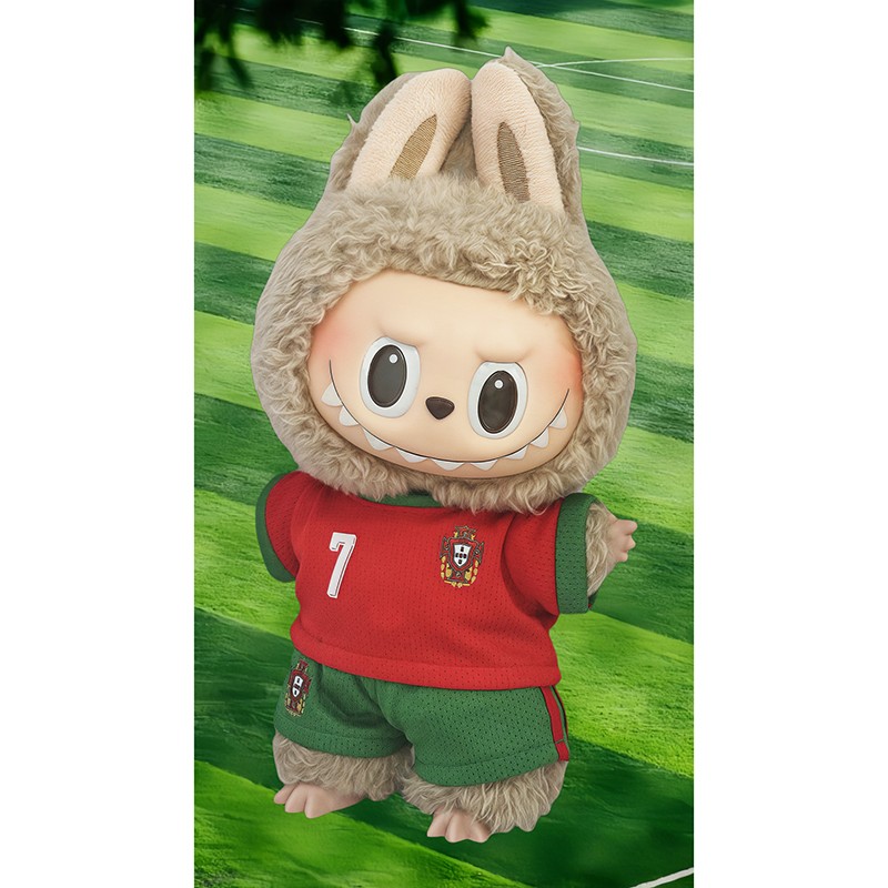 Exclusive Portugal national football team Mini Jersey, same as CR7, Suitable for 17cm Dolls, Includes Labubu. Perfect for Collectibles and Memorabilia.
