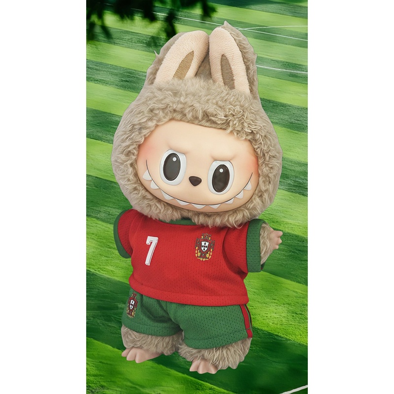 Exclusive Portugal national football team Mini Jersey, same as CR7, Suitable for 17cm Dolls, Includes Labubu. Perfect for Collectibles and Memorabilia.