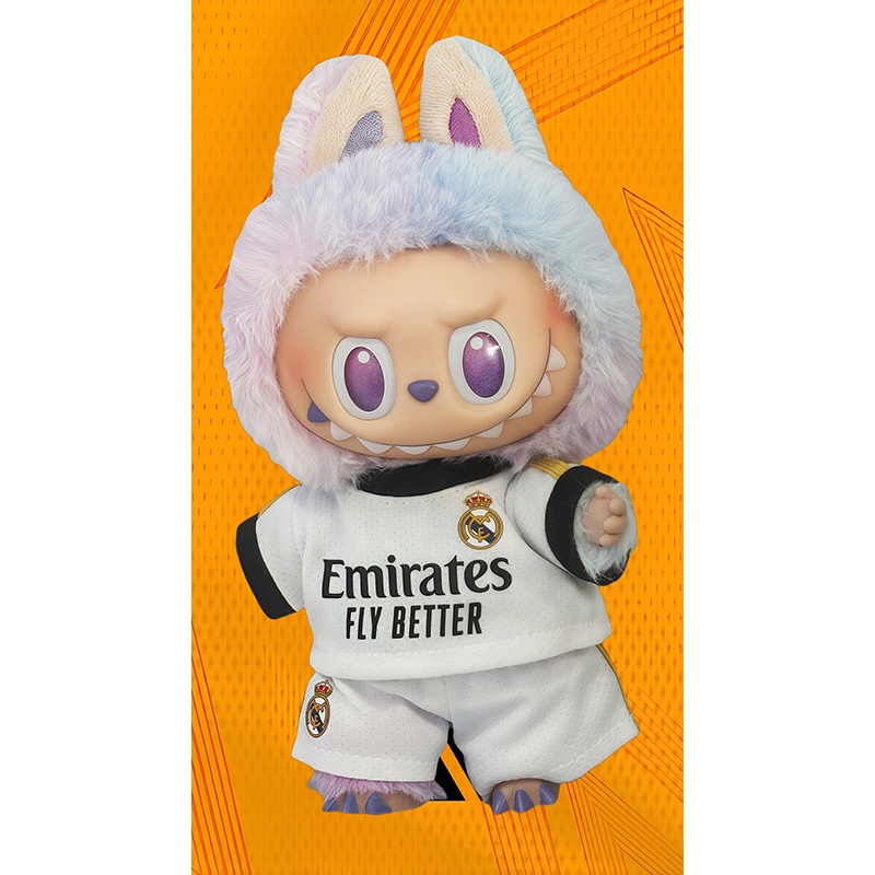 Exclusive Real Madrid CF Mini Jersey,same as Cristiano Ronaldo, Suitable for 17cm Dolls, Includes Labubu. Perfect for Collectibles and Memorabilia.