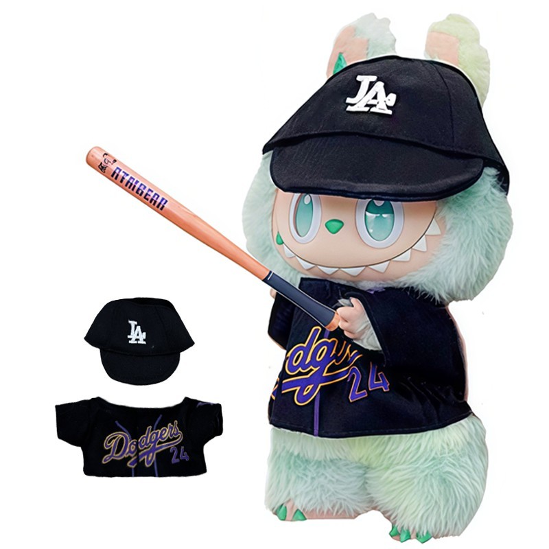MLB Baseball Cap Set, Los Angeles Dodgers No.24 Baseball Jersey Suitable for Labubu or 17cm doll