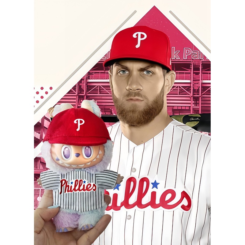 New Design MLB Baseball Cap Set, Same as Philadelphia Phillies- Suitable for Labubu or 17cm doll