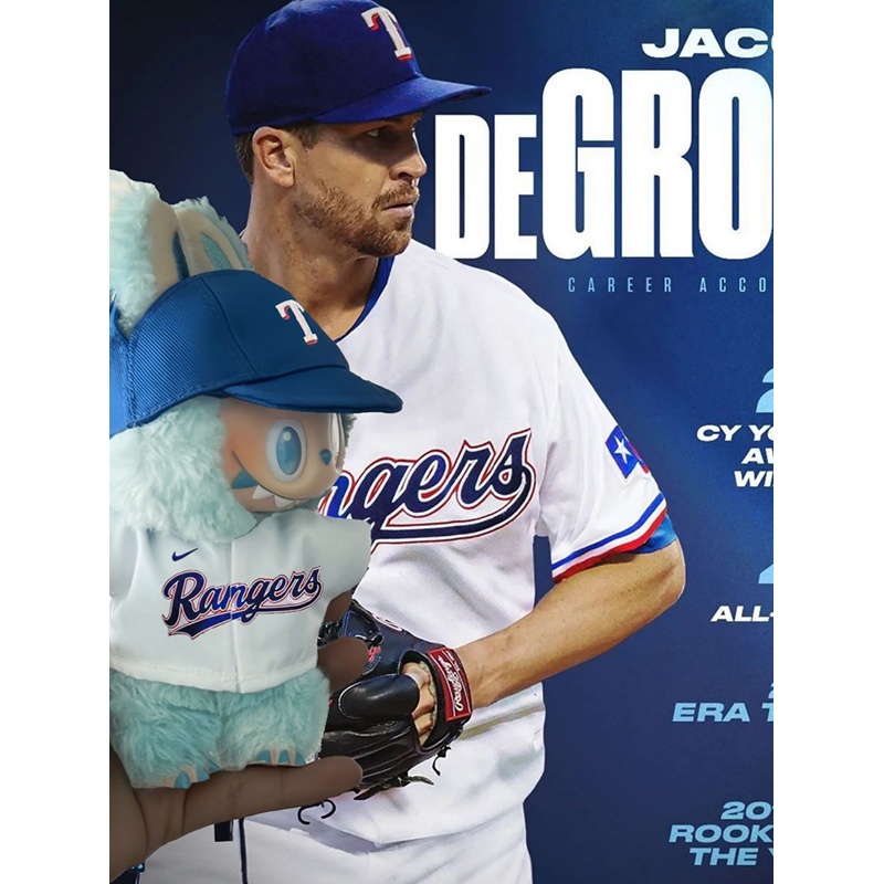 New Design MLB Baseball Cap Set, Same as Texas Rangers - Suitable for Labubu or 17cm doll